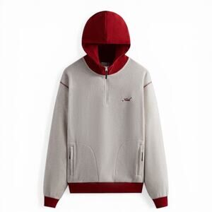 KITH Coleman Quarter Zip Fleece Hoodie Oatmeal Men’s Streetwear - Size XL